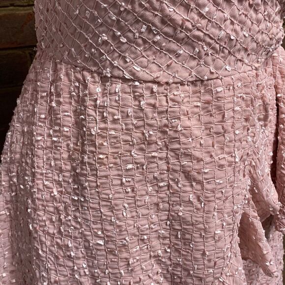 Pink Spaghetti Strap Ruffle Wrap Dress Size Medium - Picture 3 of 7